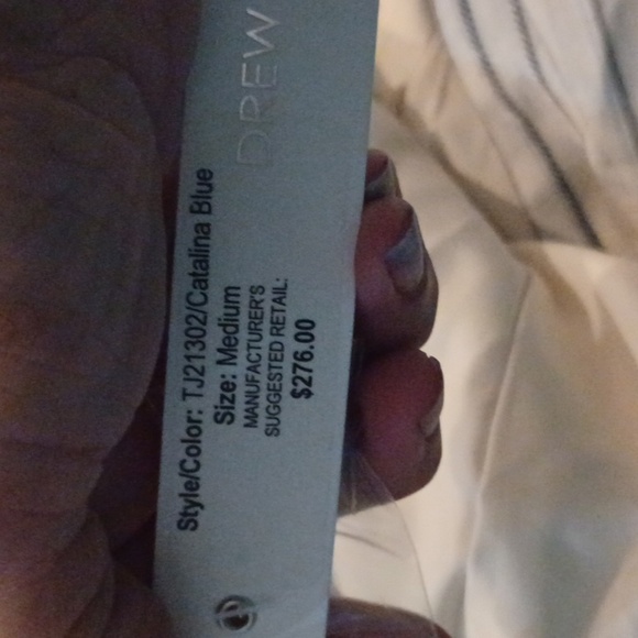 DREW Catalina Striped 3/4 Sleeve Linen Tie Sleeve Blazer Jacket M Blue White - Picture 5 of 6